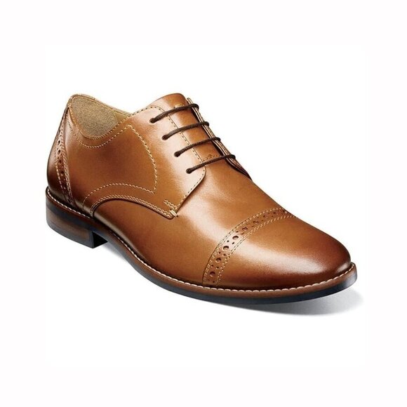 Nunn Bush "fifth ward" cap toe brown leather oxford dress shoe size 9 NEW - Picture 1 of 9